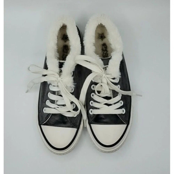 PJ Salvage Gray Velour and Faux Fur Sneakers Size 8 Flats Casual Fun Shoes - Picture 4 of 12